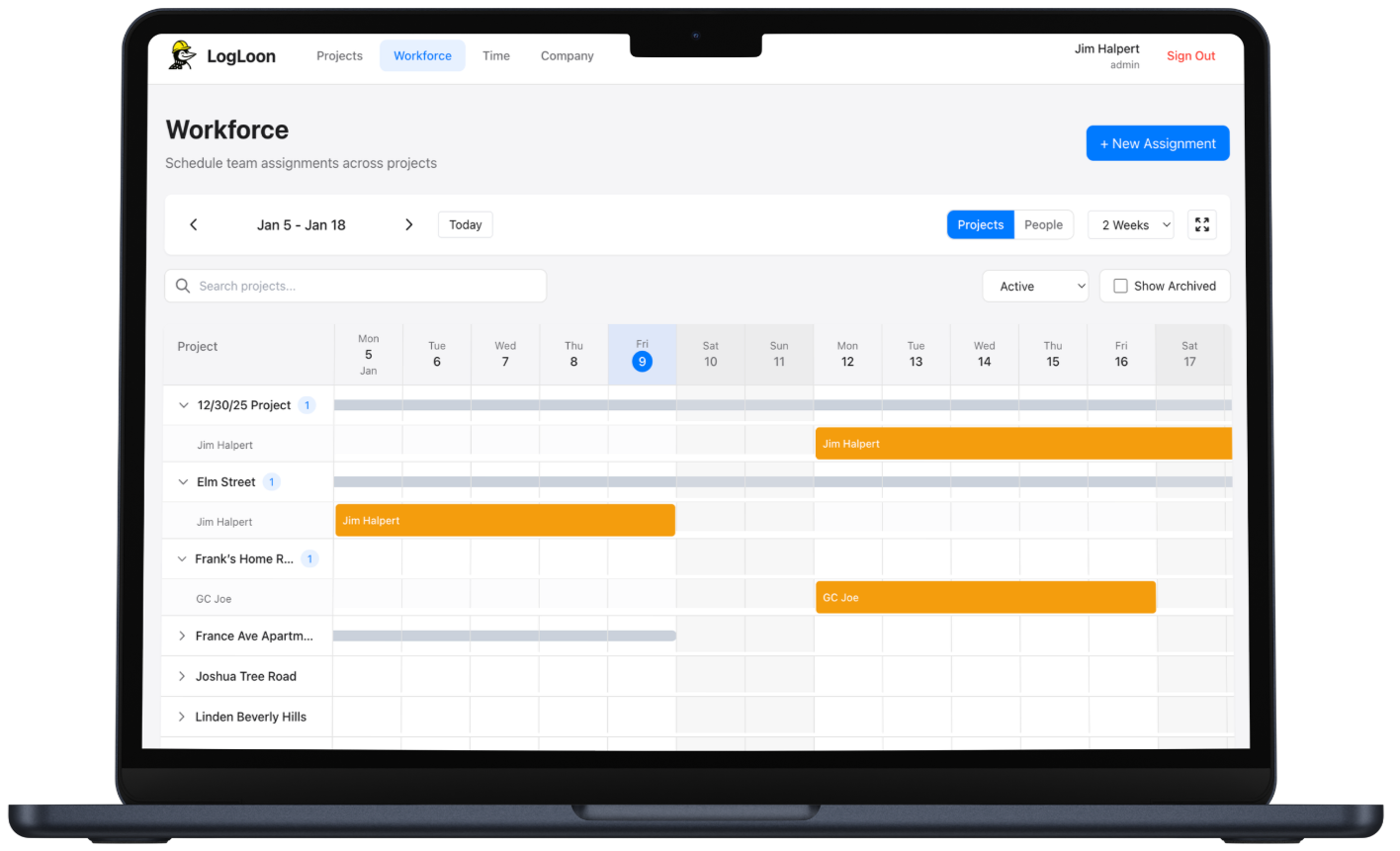 Workforce Scheduling Grid