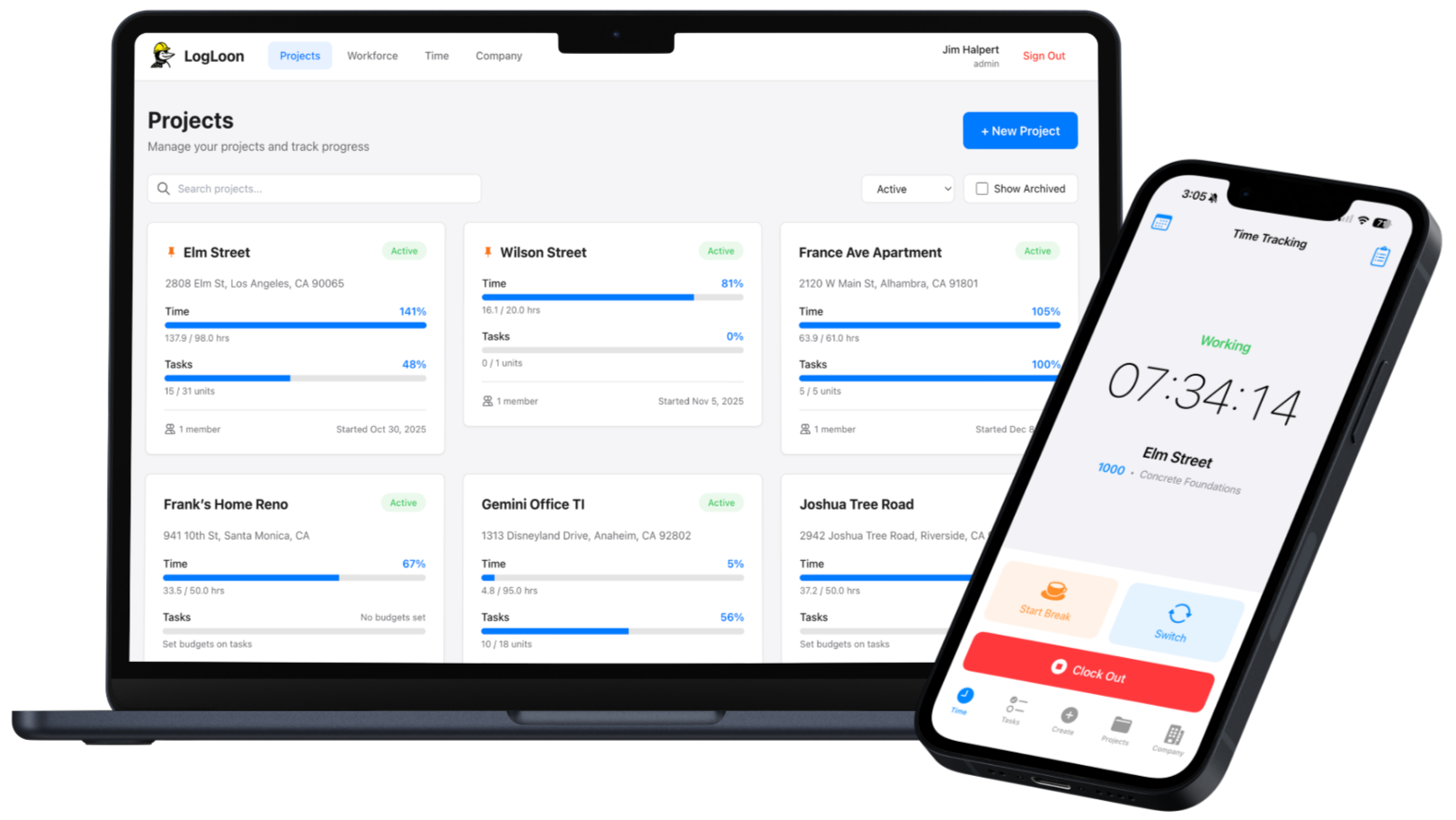 LogLoon - Web and Mobile App